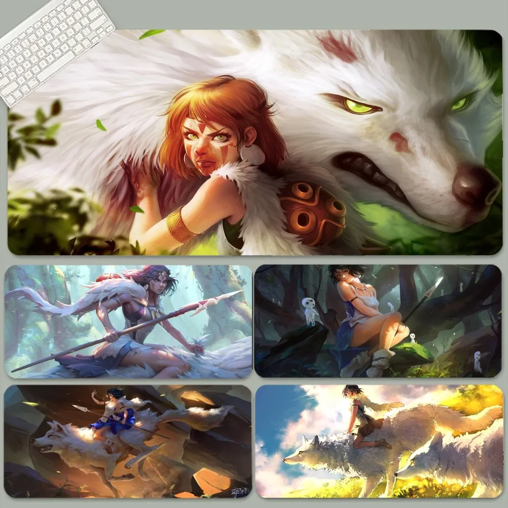 Princess Mononoke Large XXL Desktop Desk Mat Kawaii Gaming Accessories Students Writing Pad For PC Desk Pad