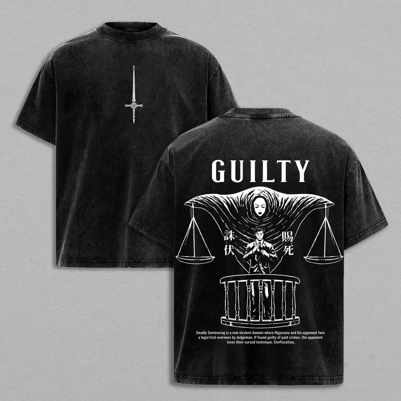 T-shirt graphique Anime Jujutsu Kaisen Higuruma Hiromi 2026 pour hommes et femmes, T-shirt délavé Ha