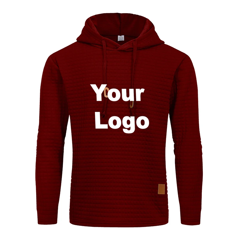 Men's Custom Logo Solid Color Jacquard Sweater Casual Daily Pullover Fashion Large Size Spring and Autumn
