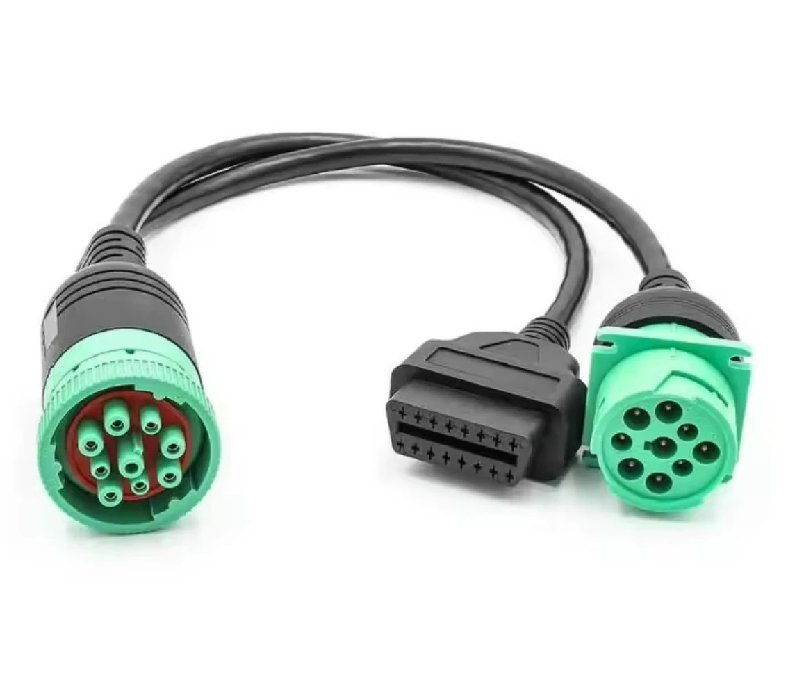 NEWBest Truck Line Cable J1939 9Pin To 16 Pin OBDII/OBD2 Male Female Diagnosctic Tool for  DEUTSCH Cummins Deutsch Etc Cable