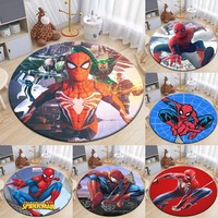 MINISO Dynamic Spiderman Round Floor Mat Soft Non-Slip Carpet for Bedroom or Game Room Vibrant Rug for Living Room Washable