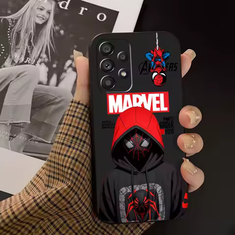 Marvel SpiderMan Cool For Samsung A53 A52 A33 A32 A51 A71 A21S A13 A73 A55 A22 A23 A35 A72 A54 A12 5G Black Soft Phone Case