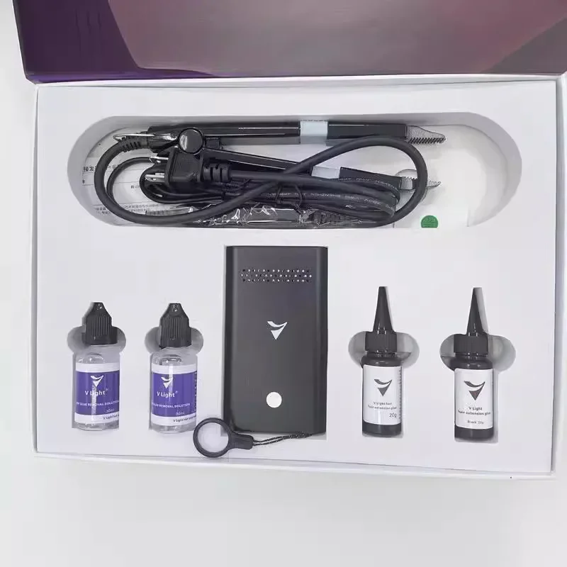 Herramientas con tecnología V light, caja de extensiones de cabello  luz V, injerto rápido, nuevo juego de máquina   luz V