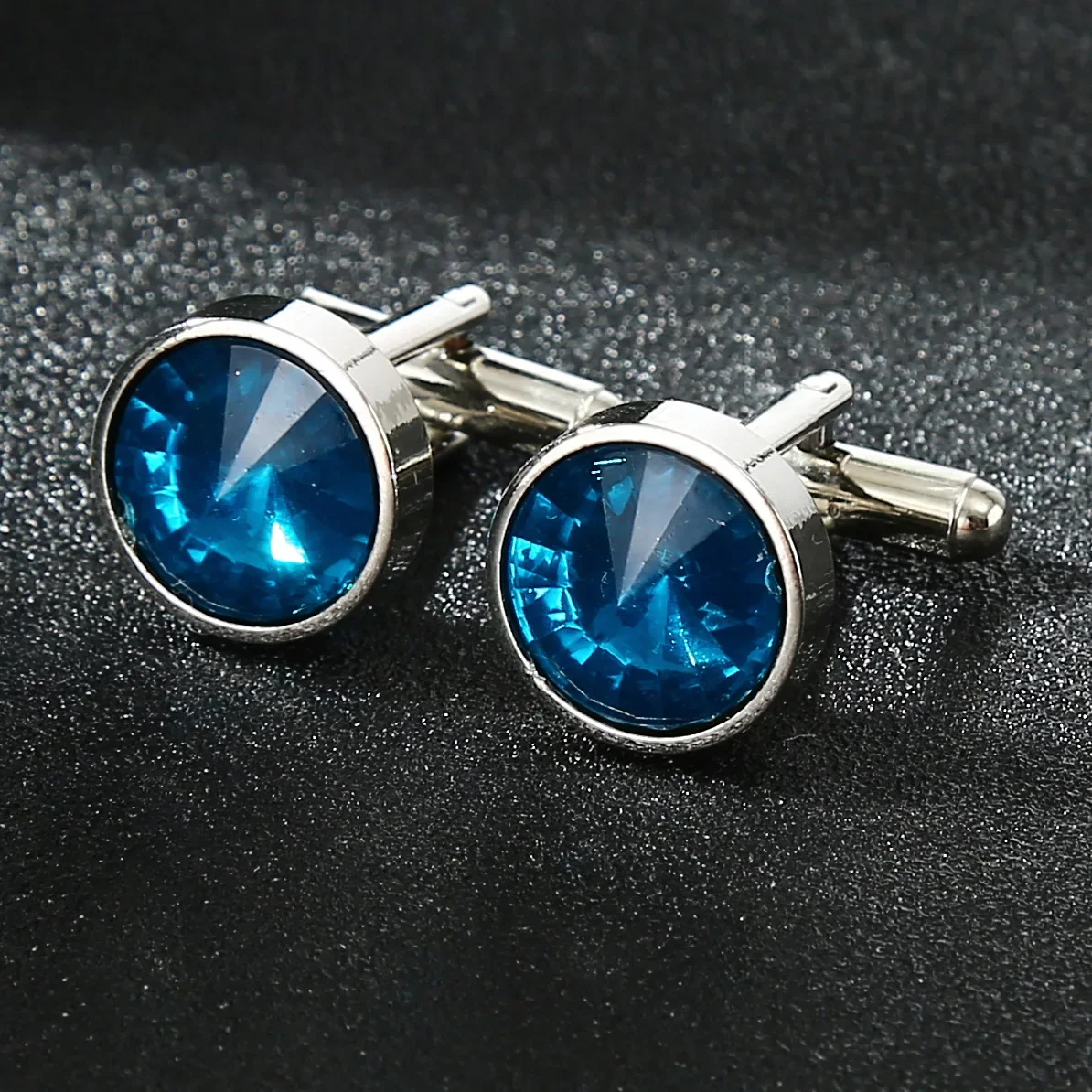 Men's Multicolored Crystal Cufflinks French Shirt Cuff-Buttons Fashion Luxury British Korean Business Banquet Wedding Cuff Links