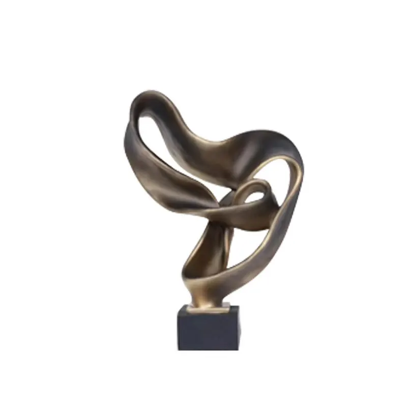 

HT modern geometric resin ribbon decor - perfect for sales centers, studies, living rooms, dining rooms, and tv consoles