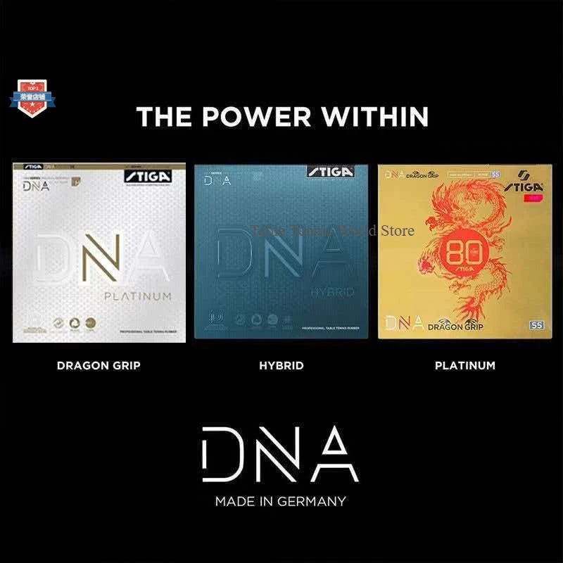 Genuine STIGA DNA‑Platinum Hybrid‑Series Inverted Rubber Pad, Professional Non‑Tacky Ping‑Pong Rubber Sheet Manufactured Germany