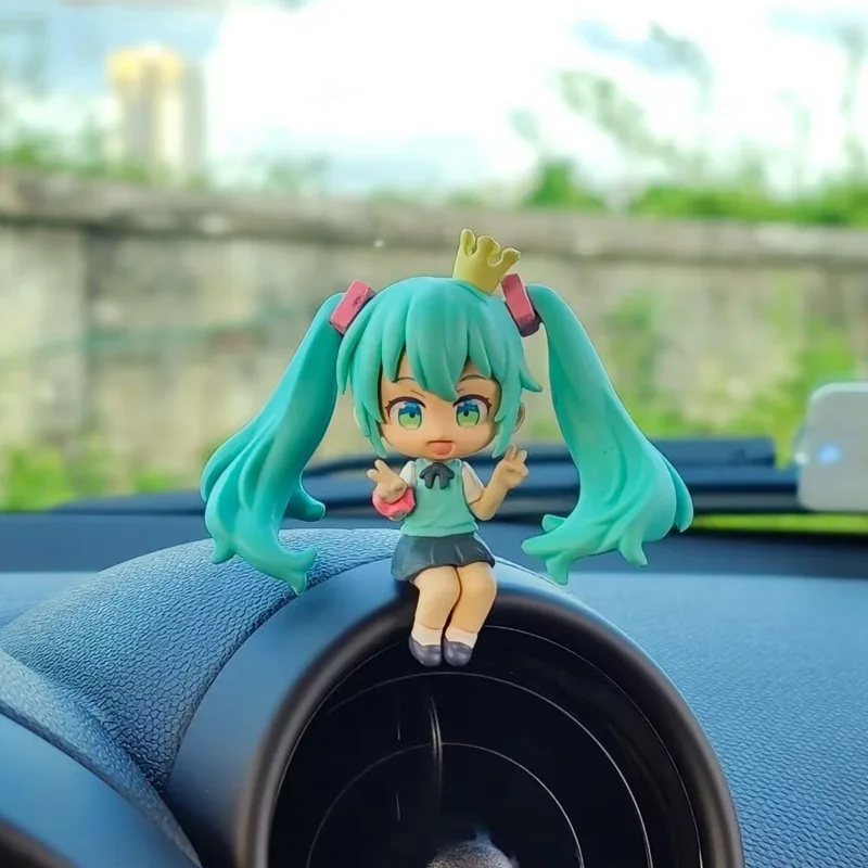 Anime Hatsune Miku Piapro 16th Anniversary 7cm Kawaii Doll Car Ornaments personaggio Pvc Model Toy Collection per regalo per bambini