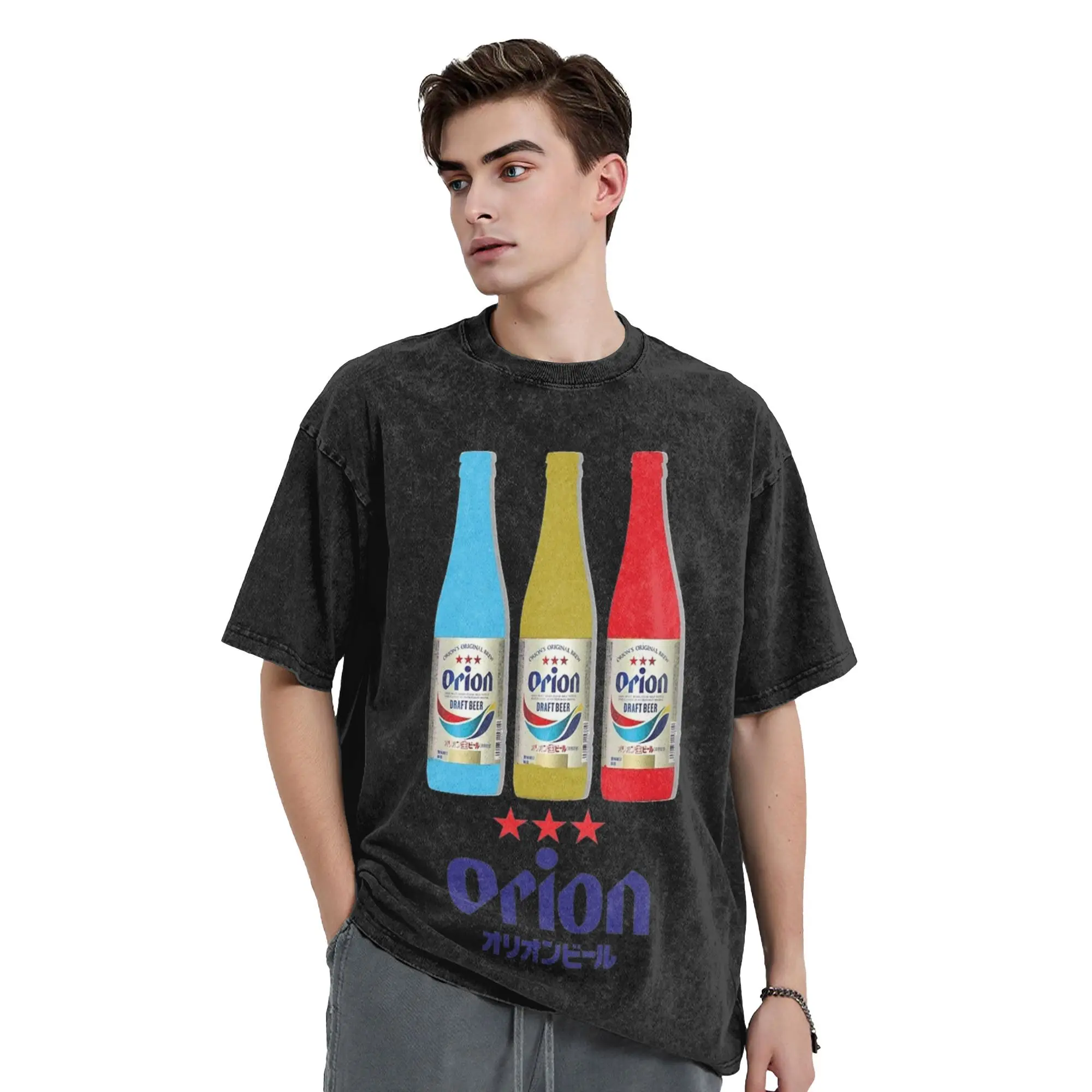 أوريون البيرة غسلها تي شيرت الشارع الشهير الهيب هوب تي شيرت تقليدي تي شيرت بلايز للرجال النساء القطن Harajuku المطبوعة