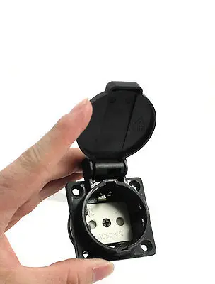 2pcs German Type CEE 7/4 IP54 Socket Adapter Connector AC 250V 16A European Socket E-013