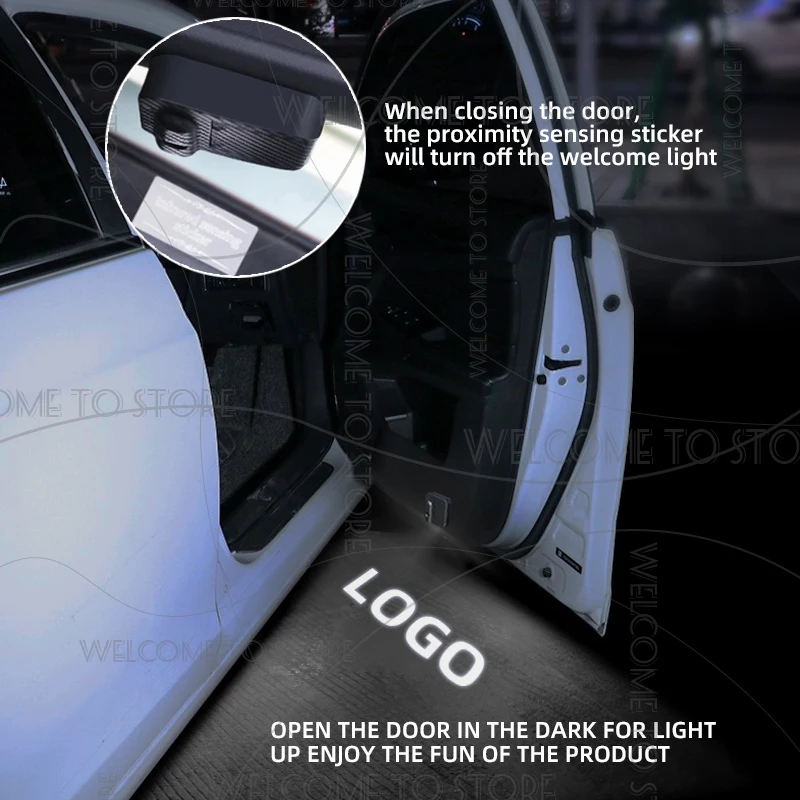1/2pcs For Lancia Ypsilon Musa Delta LOGO Phedra Voyager Thema Car Door Welcome Light Led HD Projector Lamp Lights Accessories view 2
