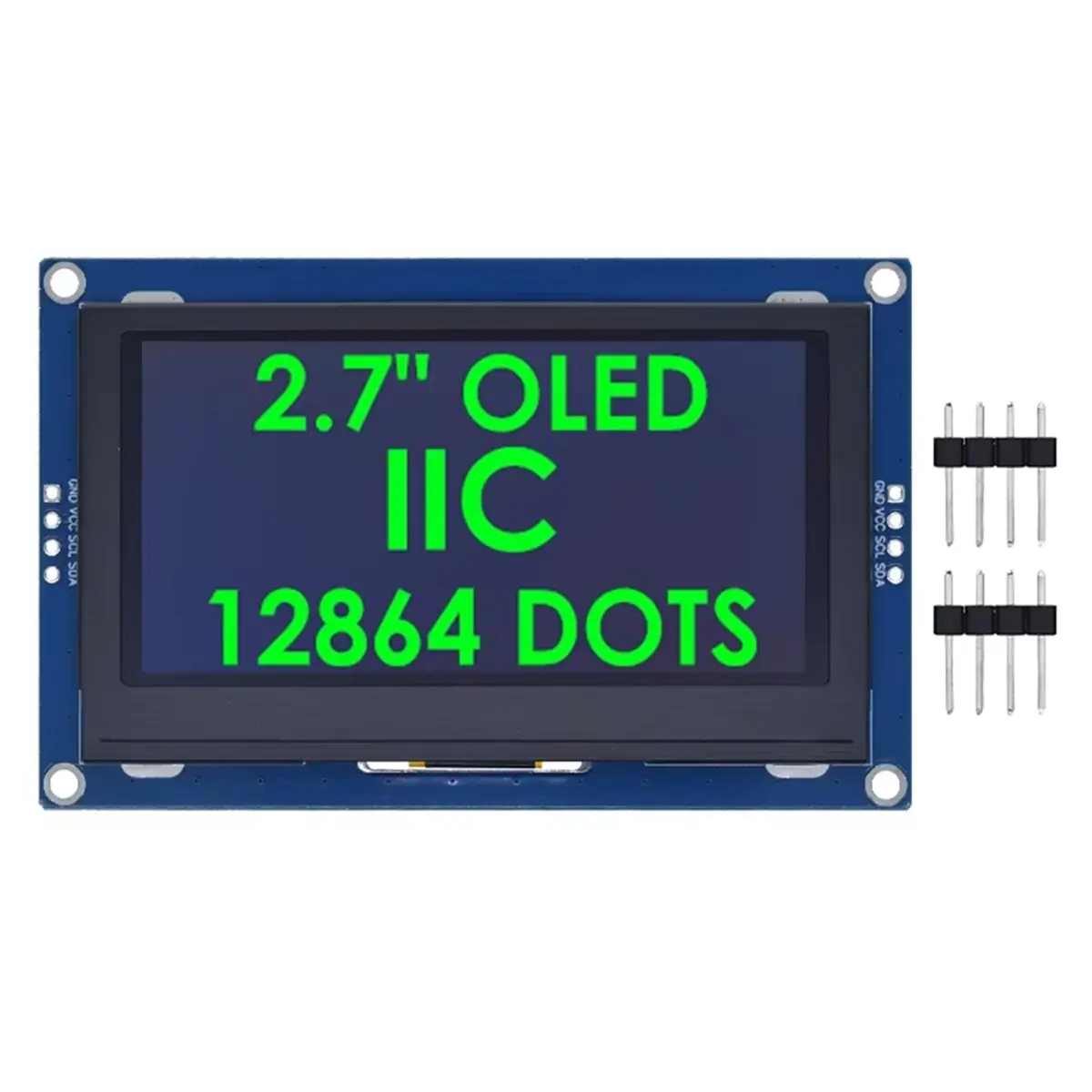 Y589A*☀▃2.7 Inch OLED LCD Display 128x64 Drives SSD1327 IIC / SPI / 8-Bit Parallel Port IIC