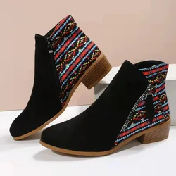 Women Autumn Winter New Ankle Boots Zipper Platform Shoes Autumn Low Heels Solid Colors Boots Sexy Ladies Pumps Botas De Mujer