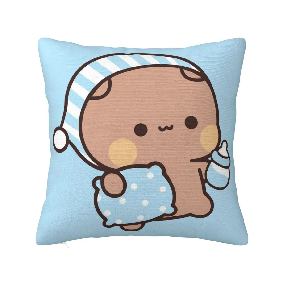 Bubu Dudu Sleep Square Pillow Cases Panda Bear Cushion Covers Vintage Zippered Decor Pillowcase for Car 40*40cm