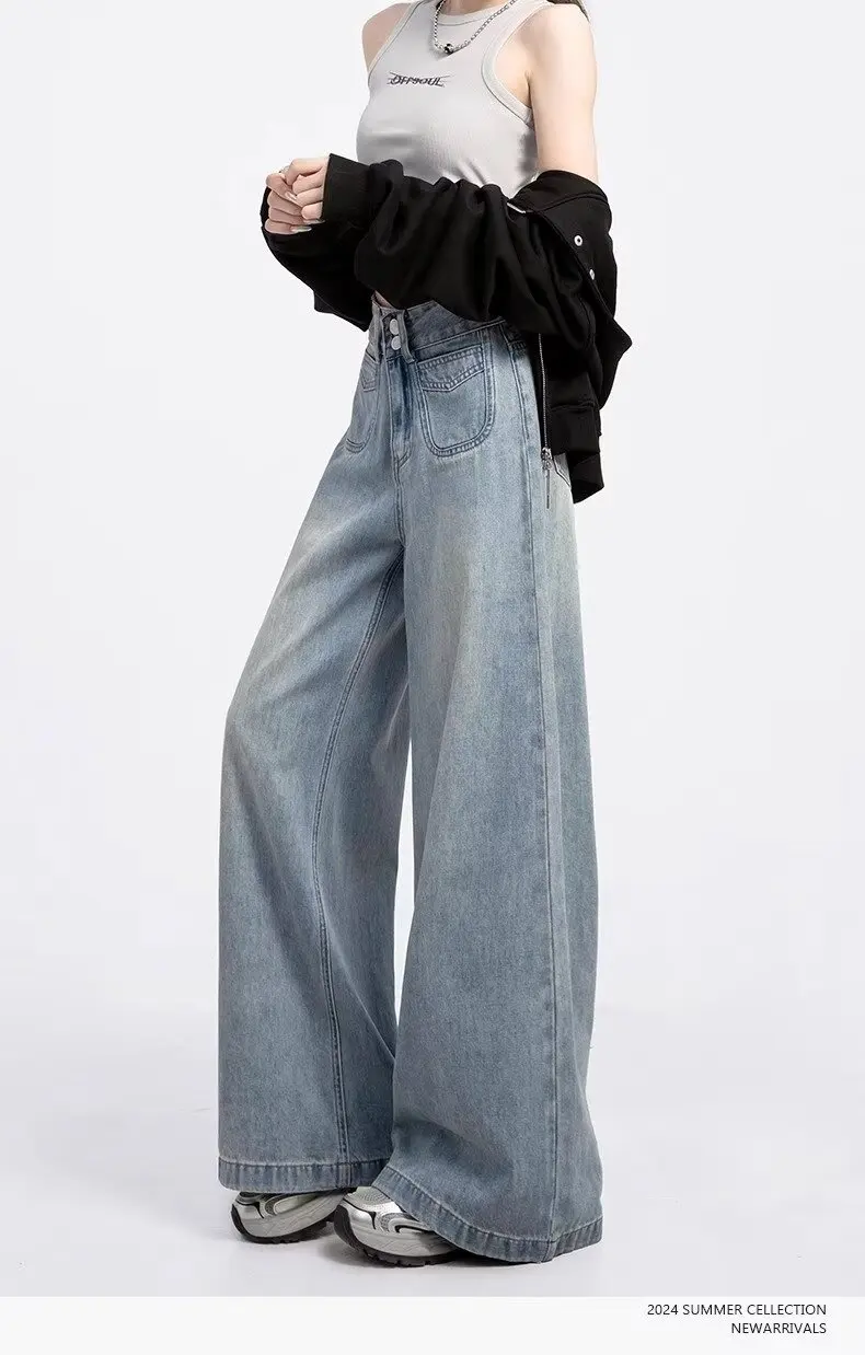 High Waist Baggy Jeans Streetwear Pant Wide Leg Jeans Women New Korean Dongdaemun 2024 Pants Y2k Clothes Women's Clothing