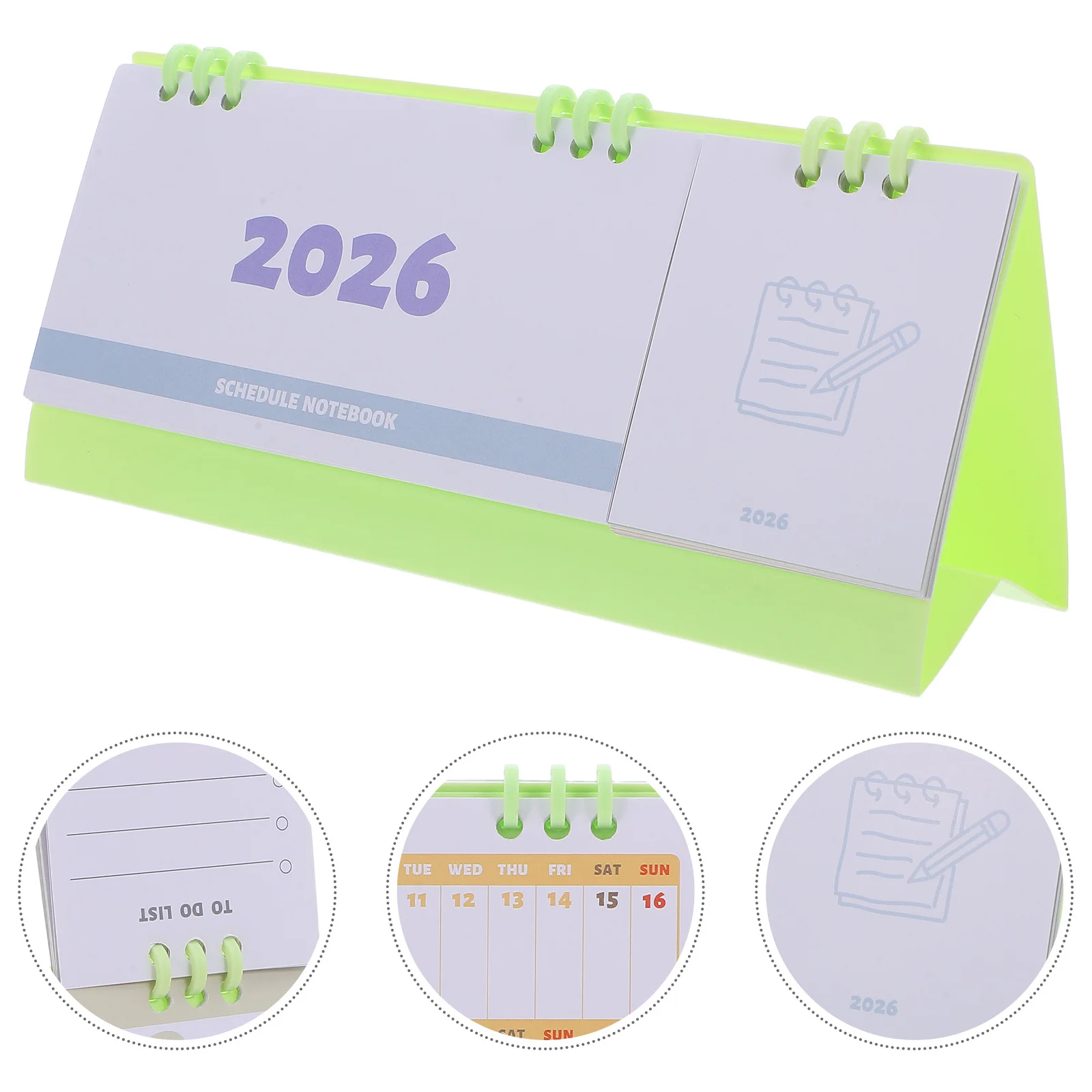 

Minimalist Desk Calendar 2026 Twin-Wire Binding Standing Flip Monthly Planner Weekly Organizer Daily Desktop Notepad