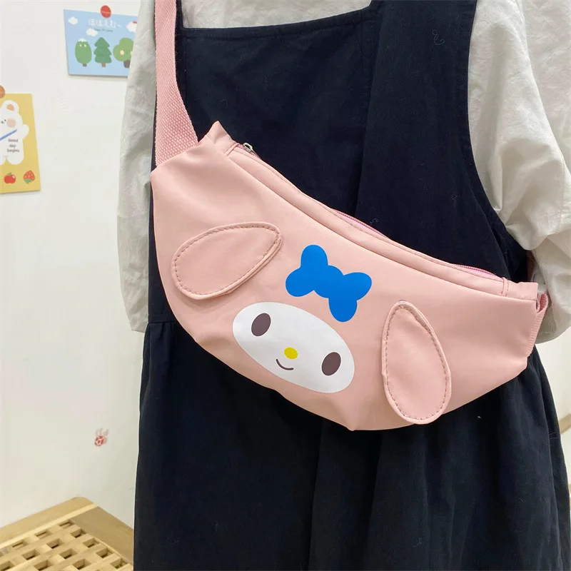 Kawaii Sanrio Anime Cinnamoroll Kuromi Melody Cartoon Marsupio Carino Borsa a tracolla Borsa per telefono Borsa per petto per ragazze Regalo