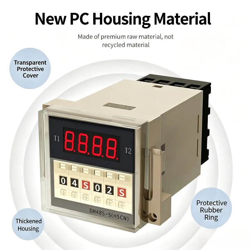 DH48S-S Digital Display Time Relay 1Z 2Z Cycle Time Controller Timing Switch DC12V 24V AC220V for Automation Control