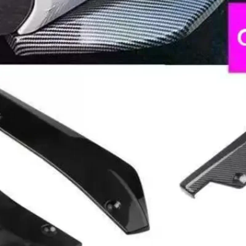 Universal Car Rear Bumper Lip Diffuser Carbon Fiber Style Anti Crash Corner Spoiler Canard Trim Car Decoration Accessories