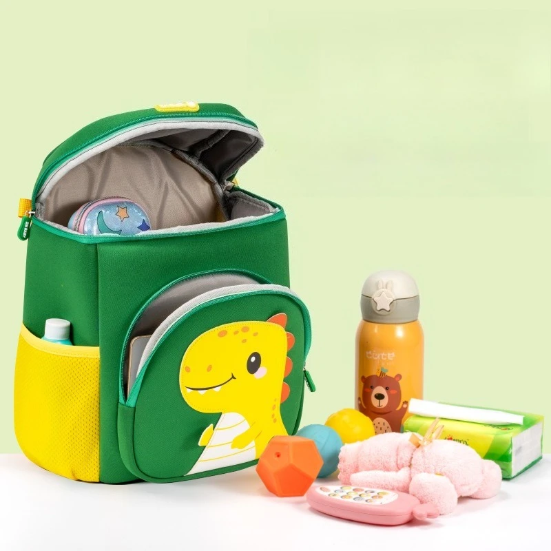 Cartoon Dinosaur Print Kids Backpack Kindergarten Schoolbag Boys Girls Cute Backpack Fun Two-shoulder Bag Waterproof Rucksack