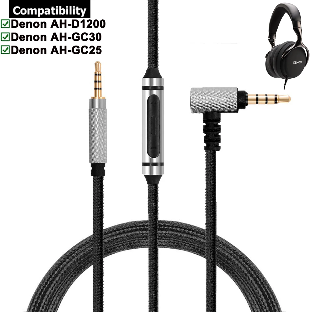 OFC Replacement Nylon Braided Cable Extension Cord For Denon AH-D1200 AH-GC25 AH-GC30 AH D1200 GC25 GC30 Headphones