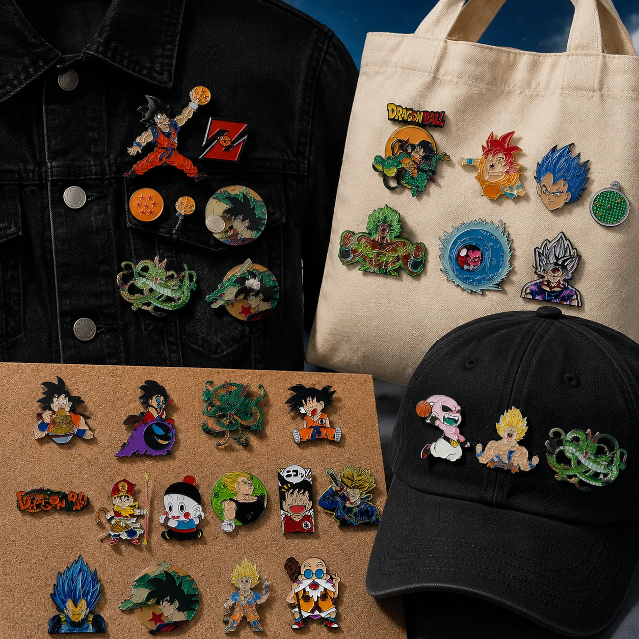 New Hot Sale Anime Dragon Ball Goku Shenron Brooch Lapel Pin Badge Alloy Metal Enamel Clothing Backpack Decoration Accessory