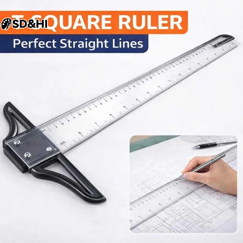 T Square Ruler 45/60/70/80cm Plastic Drafting Ruler Removable T Head Drawing Drafting Tool Design Art Supplies