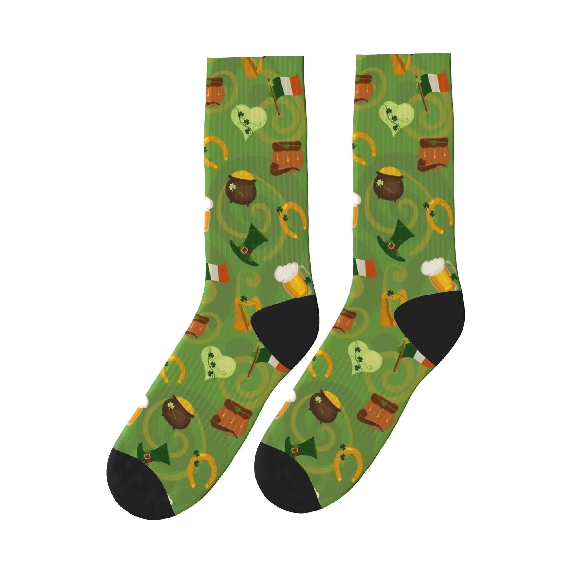 

St Patricks Day Socks Autumn Stockings Trendy Men Comfortable Socks Design Outdoor Sports Non Skid Socks
