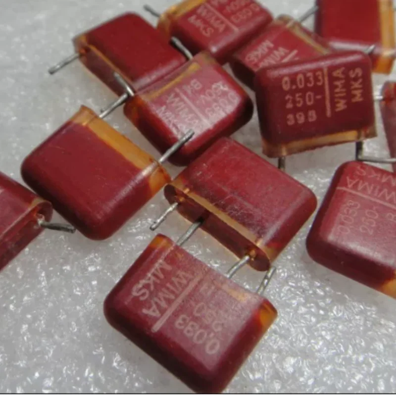 10pcs-100pcs WIMA MKS 0.033uF/250V 33nf 333 transparent film capacitor 10MM