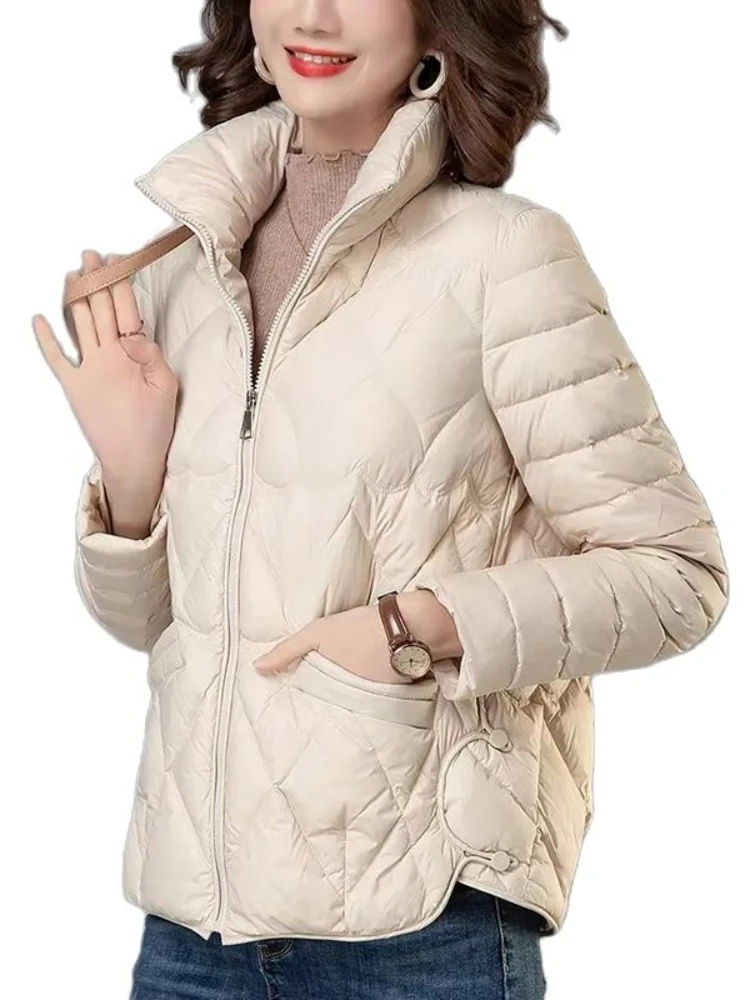 Lightweight Down Cotton Jacket Women Coats 2024 Autumn New Middle-aged Mother Clothes Short Cotton Jacket Female Outerwearr