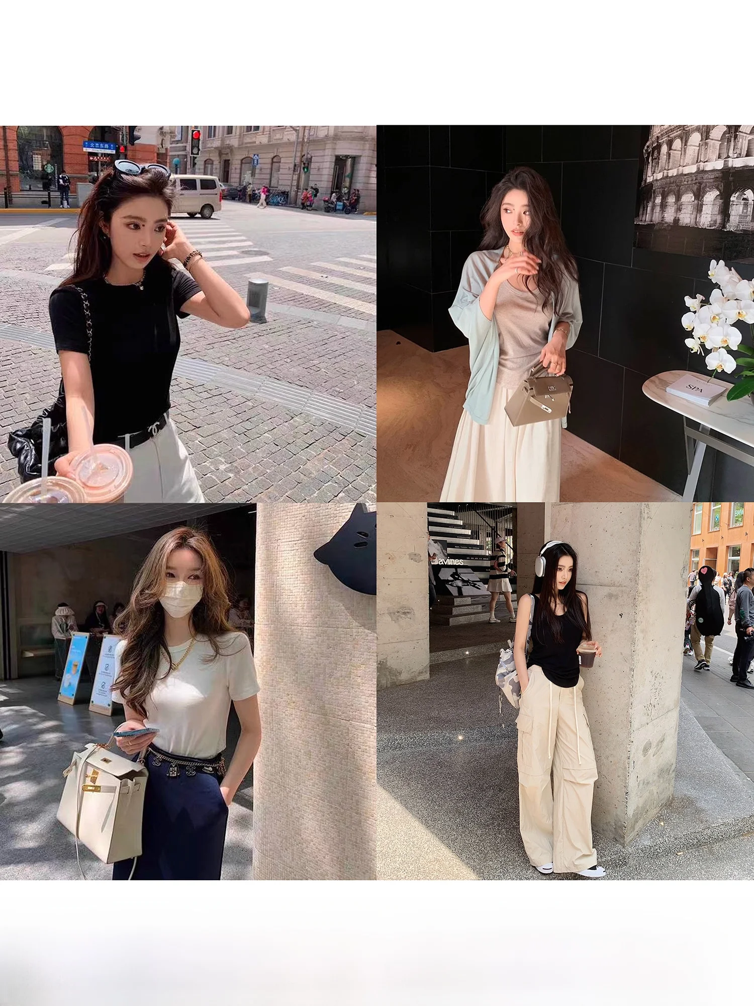 

LILYLIKES Camere Wool Refined Skin-friendly T-irt Vest Casual Sle Stand Fit Summer Collection for Women
