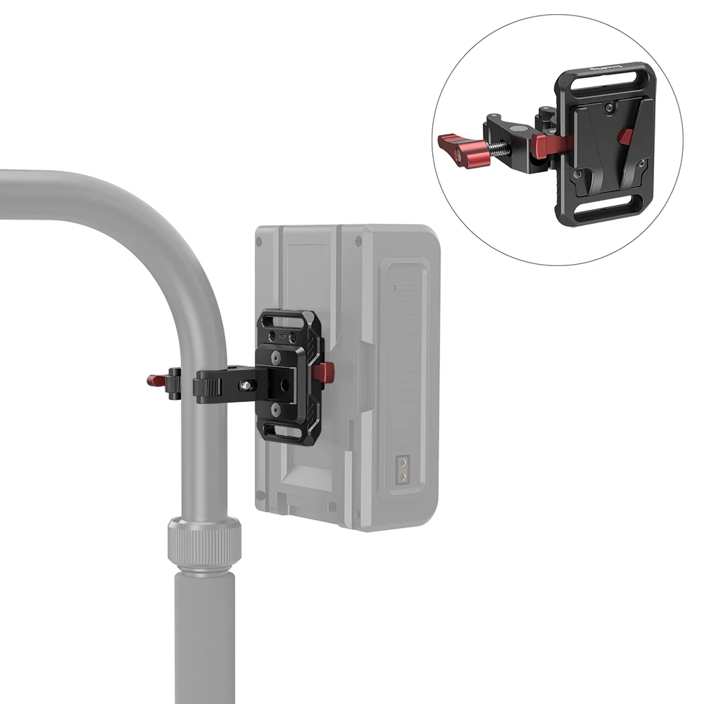 SmallRig-Mini Placa de batería de montaje en V con abrazadera en forma de cangrejo, placa adaptadora de batería 2989 para batería tipo V para trípode de cámara de vídeo