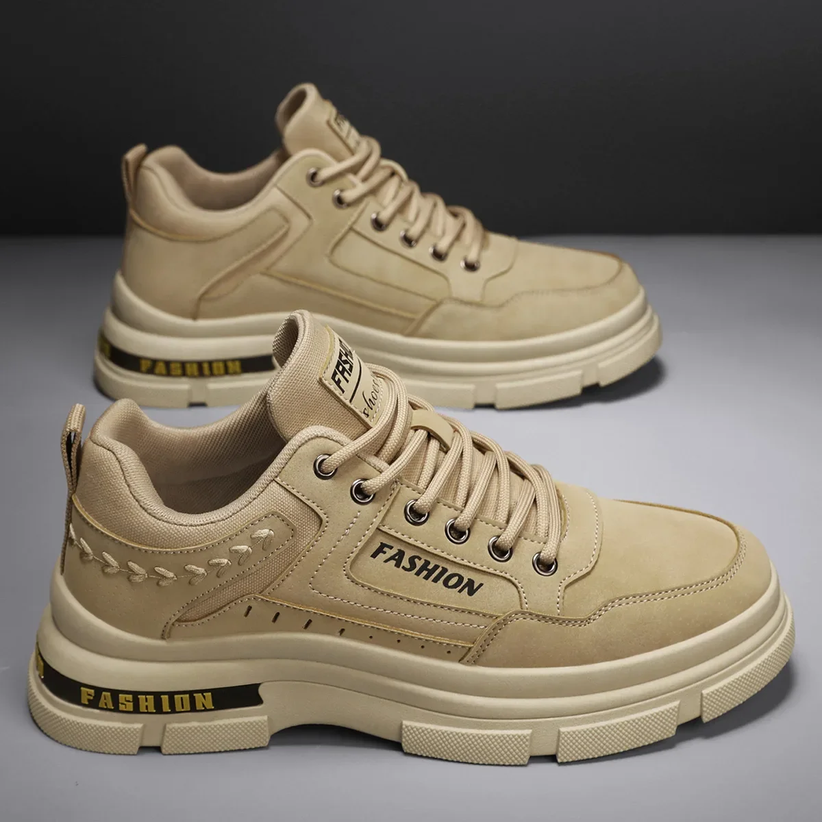 

Мужская спортивная обувь, осенняя обувь для бега, износостойкая дышащая удобная кожаная обувь на толстой подошве на плоской подошве, уличная повседневная прогулочная обувь, мужская обувь