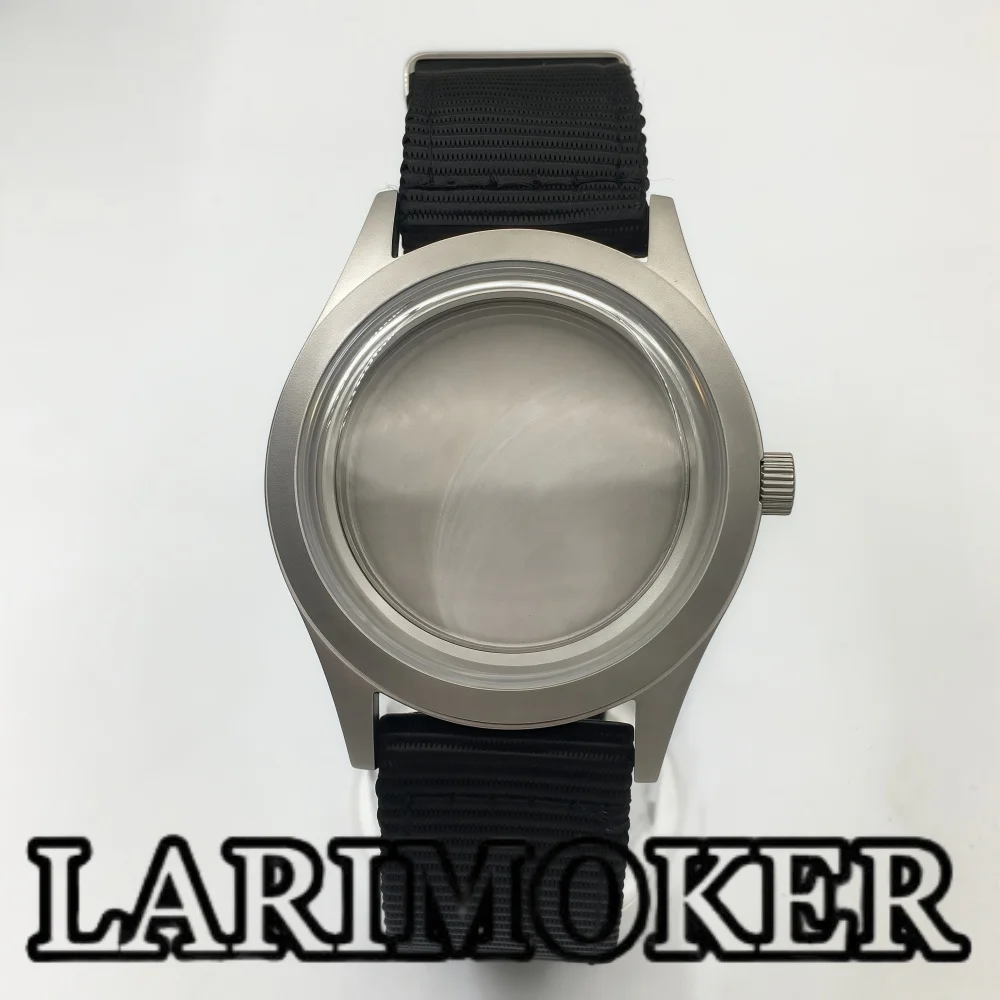 

LARIMOKER 36MM 39MM Silver Titanium Coated Case Nylon/stainless steel mesh band Dome Sapphire Glass for NH35 PT5000 ETA Movement