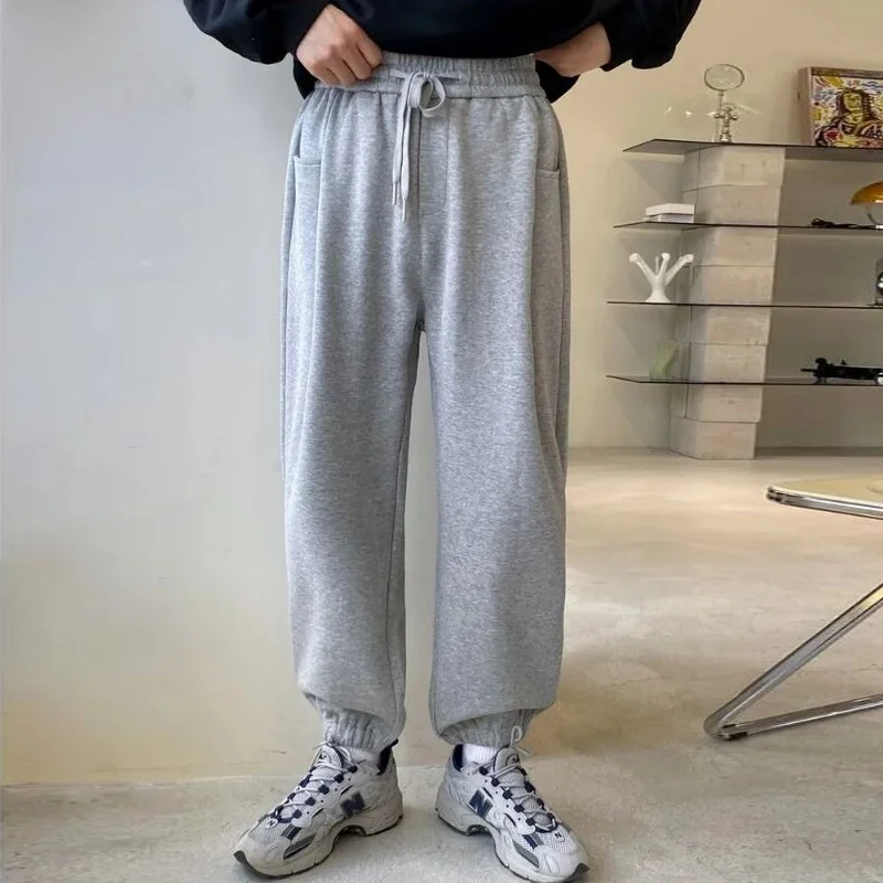 

Свободные мужские повседневные брюки больших размеров Spor ey, длинные брюки со средней высокой талией, смесь хлопка и полиэстера, осенняя мода