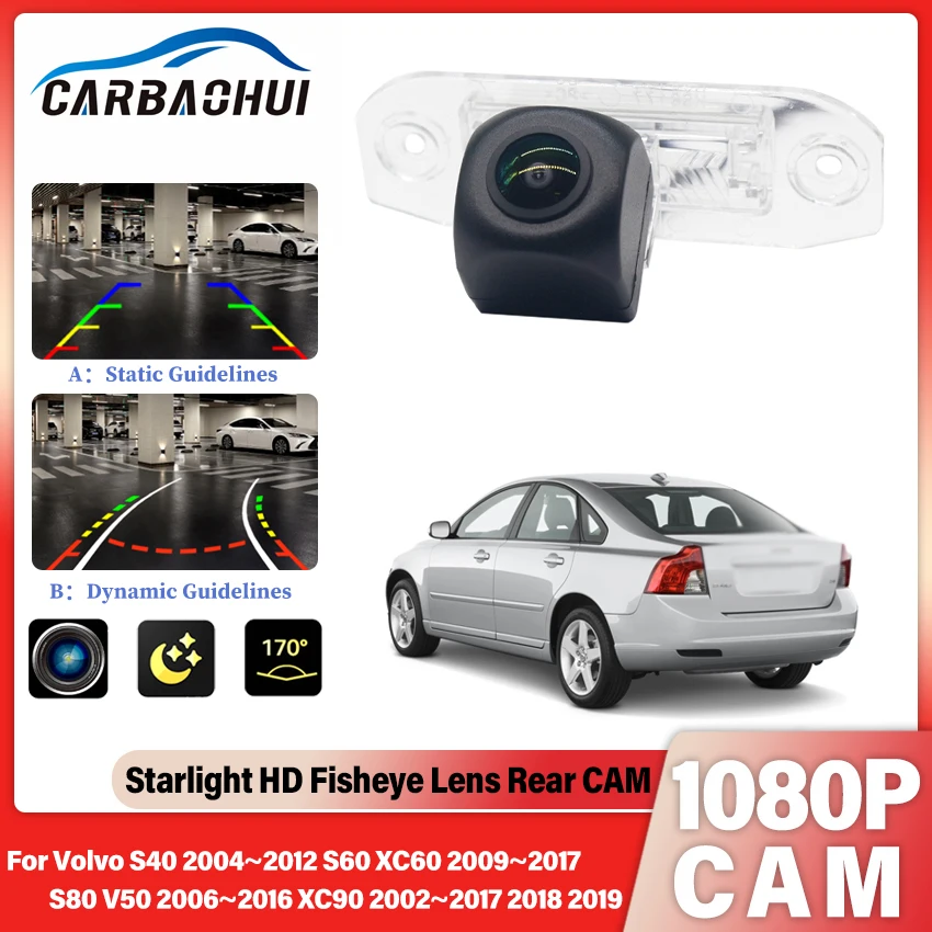 Rear View Camera Fisheye HD CCD For Volvo S40 2004~2012 S60 XC60 2009~2017 S80 V50 2006~2016 XC90 2002~2019 Car Reverse Monitor