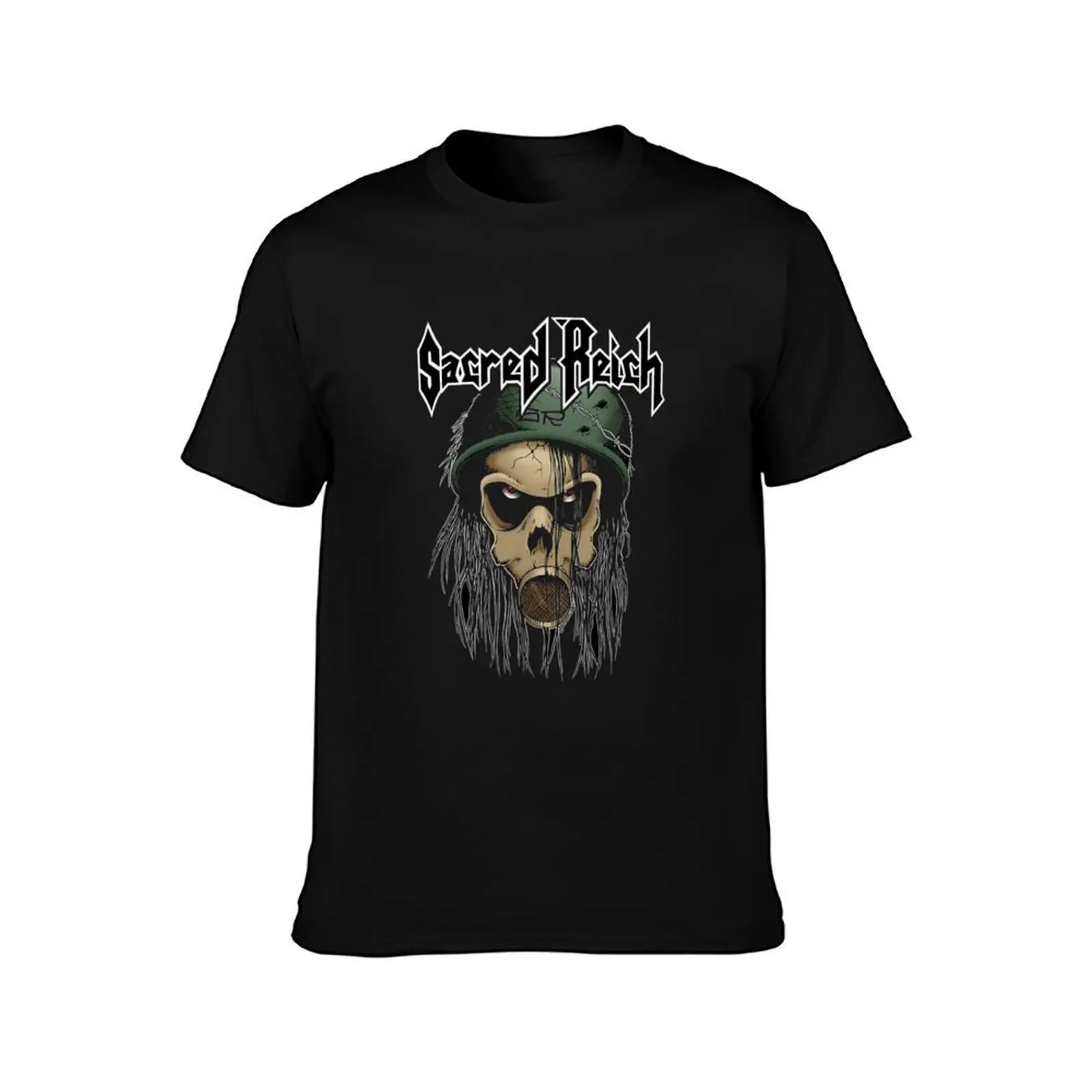 SACRED REICH T-Shirt, Summer Casual Cotton Tee, Oversized Streetwear Tops, Vintage Graphic Print, Loose Fit Short Sleeve