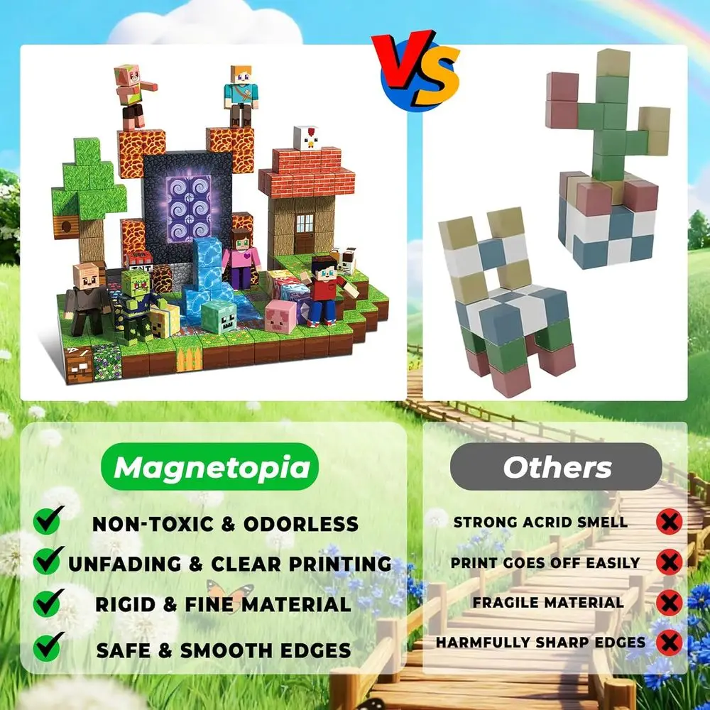 磁気ビルディングセット - 164ピースの磁気キューブ、3歳以上のお子様向け、4歳から12歳向けの教育的組み立て玩具