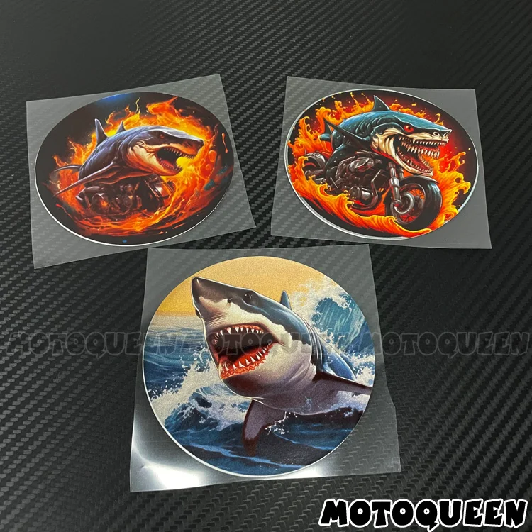 Motorbike Motorcycle Fairing Helmet Body Tank Pad Decoration Retro Shark Flame Rider Decals Stickers Car Styling Rocker Biker