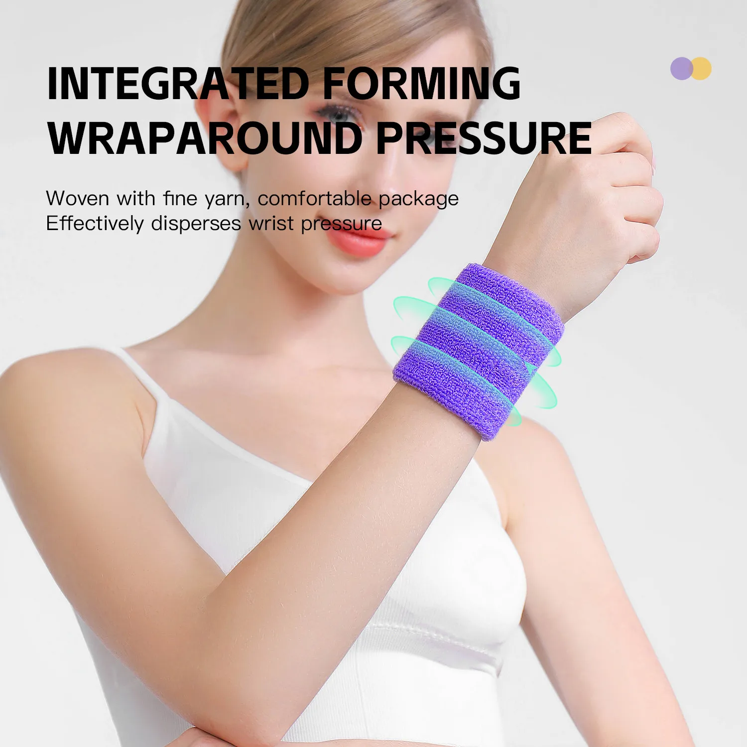 Towel Sports Wrist bands Tennis Sweat Bands Wrist Guard Basketball Fitness Sweatbands Wrist Wrap Wrist Protection Badminton view 5