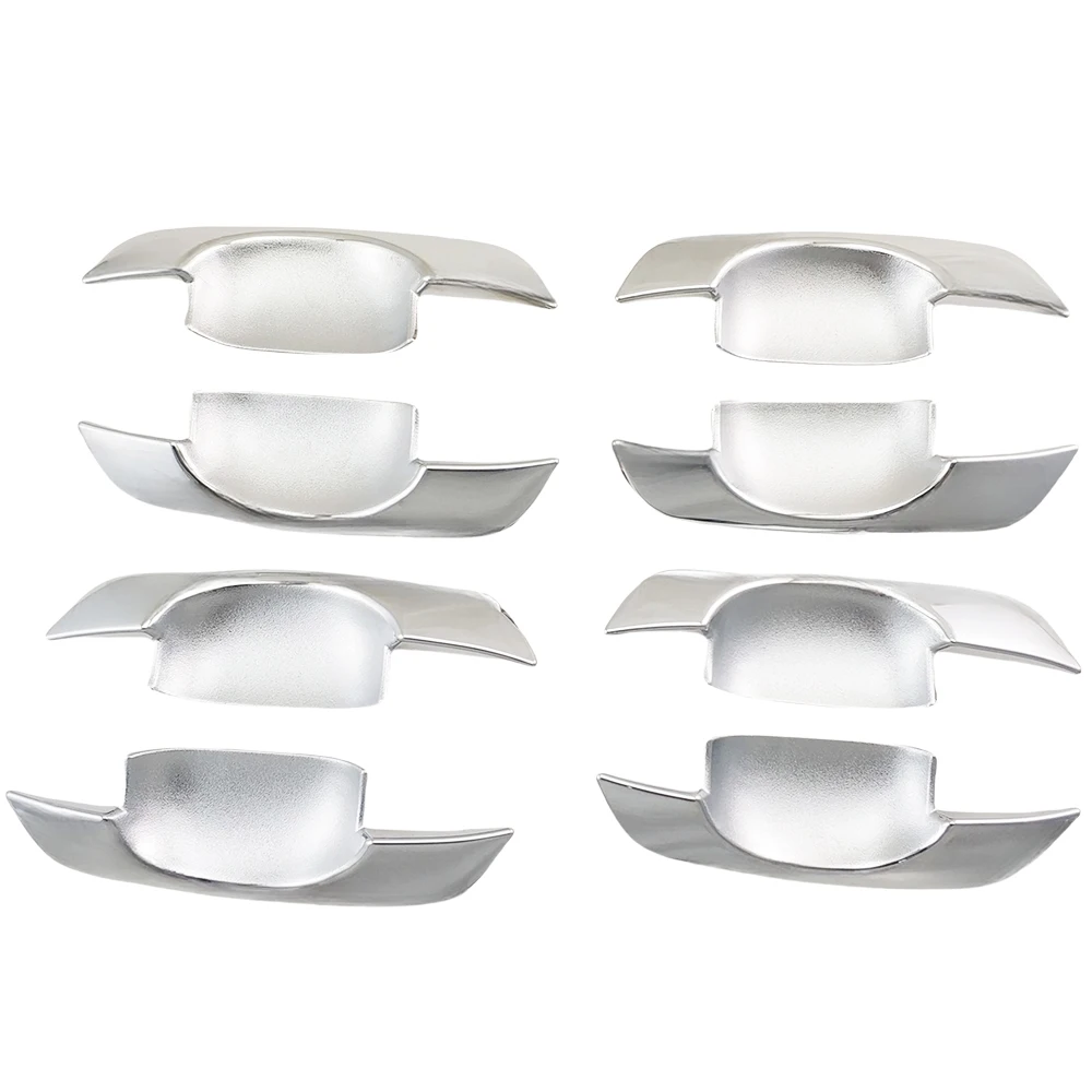 Car Upgrade Chrome Silver Car Door Handle Bowl Cover Trim For Toyota Kijang Innova 2004 - 2014 Silver Car Exterior Decoration
