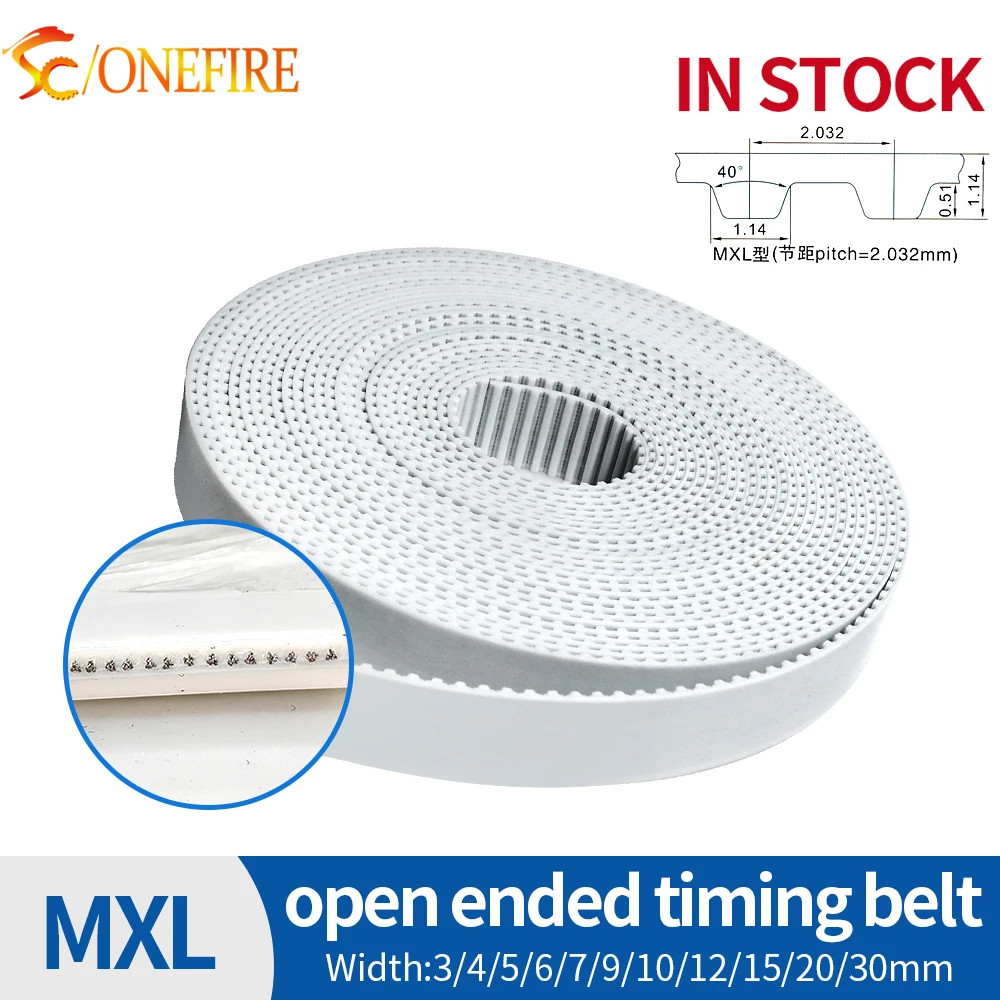 PU MXL Open Synchronous belt Width 3~30mm Pitch 2.032mm MXL timing belt polyurethane with steel PU MXL Belt pulley