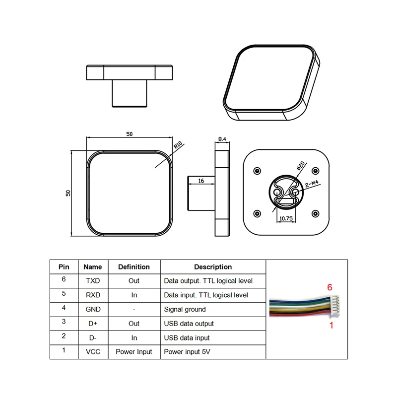 GM811 Series DC5V 1D/2D QR Bar Code Reader USB UART Interface Barcode Module PDF417 For Android Arduino Subway Supermarket