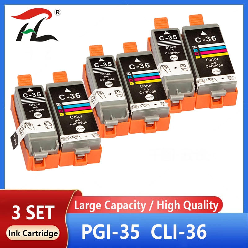 PGI-35 PGI35 PGI-35BK CLI-36 Ink Cartridges Compatible For Canon Pixma IP100B IP100 IP100 with battery Mini 260 320 Printer