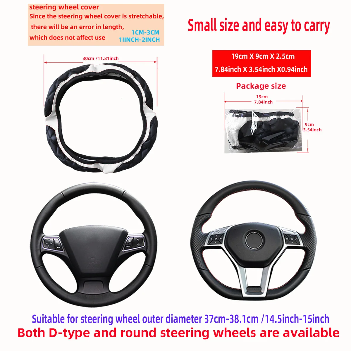 1 Leder-Stereo-Stickerei Komfortabler Rutschfester Auto-Lenkradbezug Ohne Innenring für 14,1-15 Zoll Autos – Detail 22