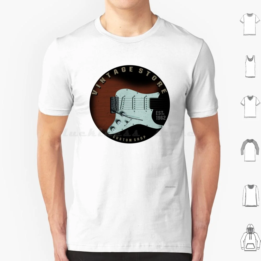 

Vintage Guitars T Shirt Cotton Men Women DIY Print Guitar Music E Guitar Amplifier Fanboy Stratocaster Band Fame Loud Fan