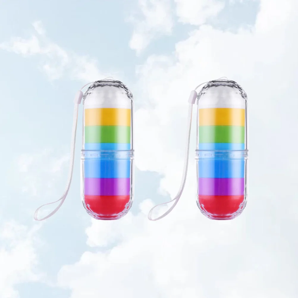 

2 set Stackable Pillbox Weekly Medicine Organizer Portable Storage Case For Daily Pills Sealed Compartment Colorful Design Mini