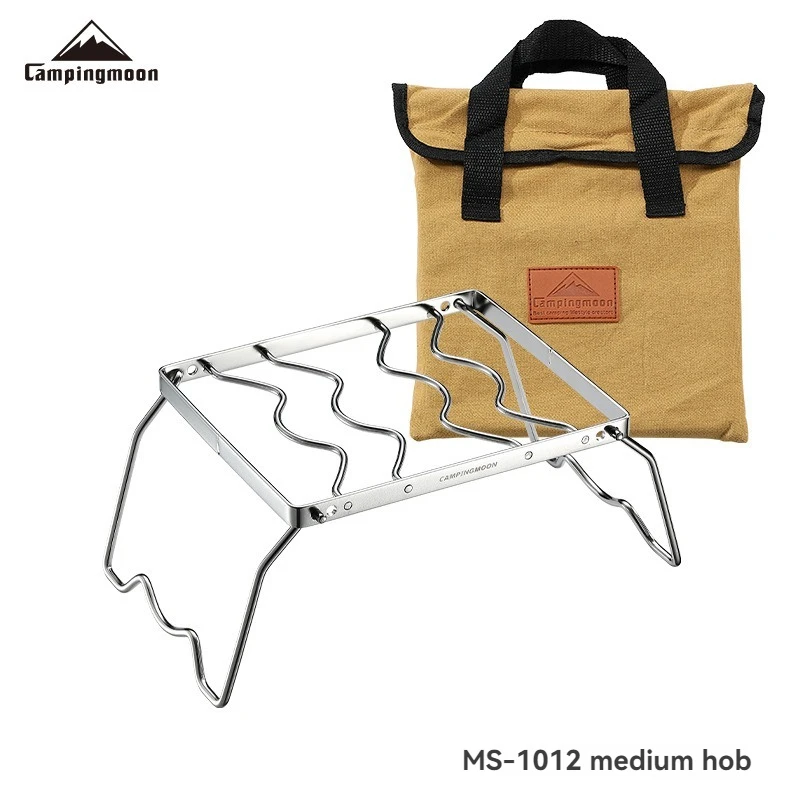 Campingmoon-ポータブルステンレス鋼バーベキューメッシュグリル、中型、高さ調節可能、MS-1012
