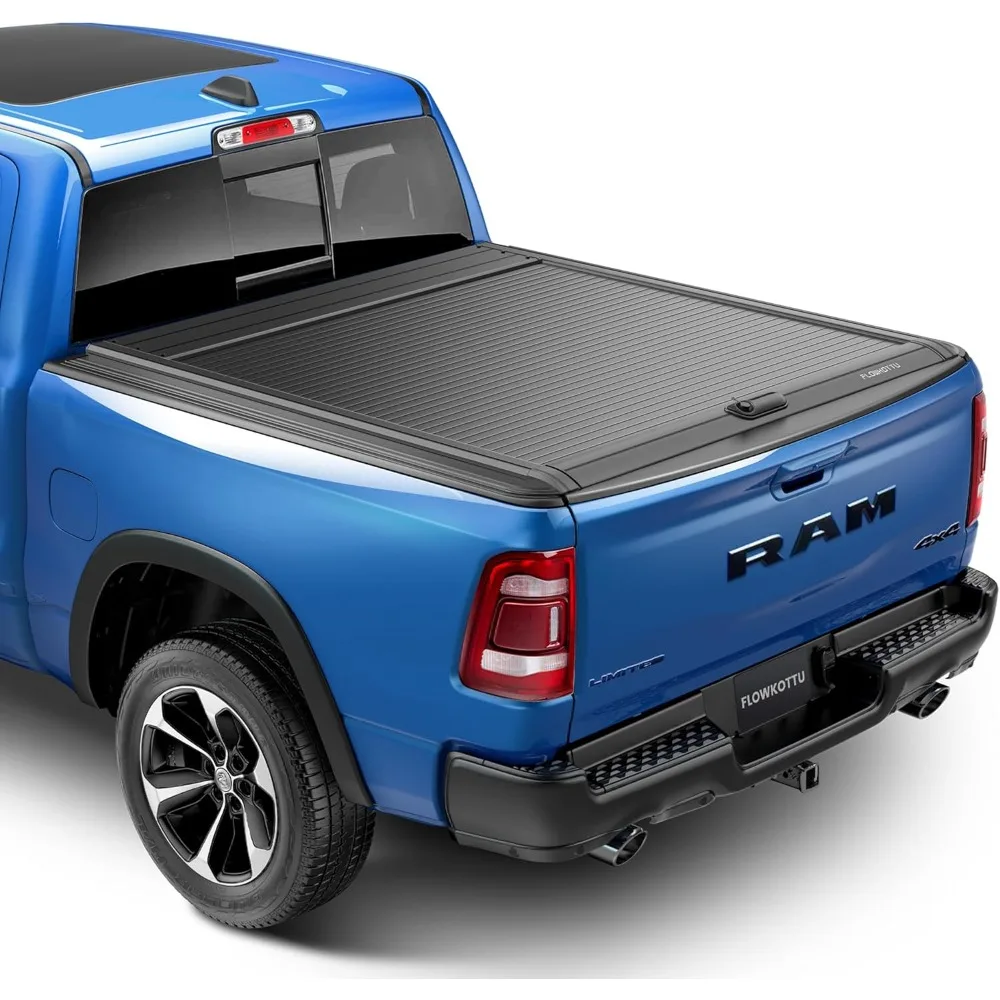 

Retractable Hard Tonneau Cover Fits 2009-2025 Dodge Ram 1500 5'7" Truck Bed (Classic & New Body)| No Fit W/RamBox or Stepside