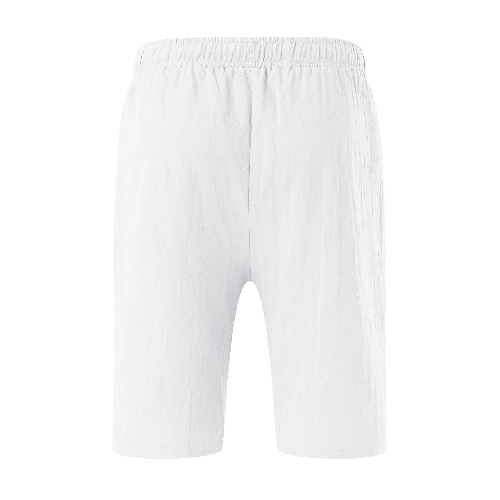 Pantalones Cortos de lino y algodón de imitación para hombre, bañadores sueltos blancos, cómodos, a la moda, para vacaciones y verano