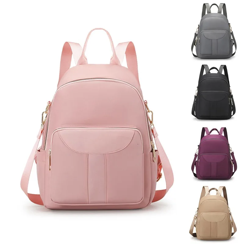 

Backpack Women Casual Computer Backpack Travel Leisure Solid Color Multifunction School Bags For Teenage Girls 2024